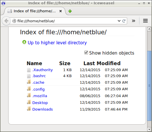Whitelisted home directory in Mozilla Firefox